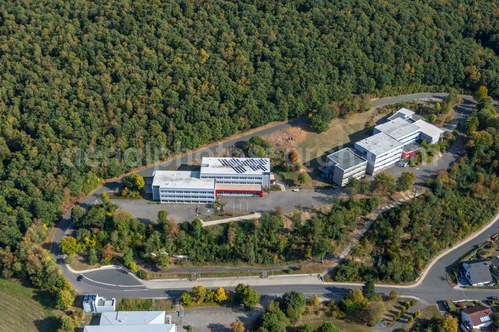 Aerial image Burbach - School building of the Gemeinschaftliche Sekundarschule Burbach-Neunkirchen on Killingstrasse in Burbach in the state North Rhine-Westphalia, Germany