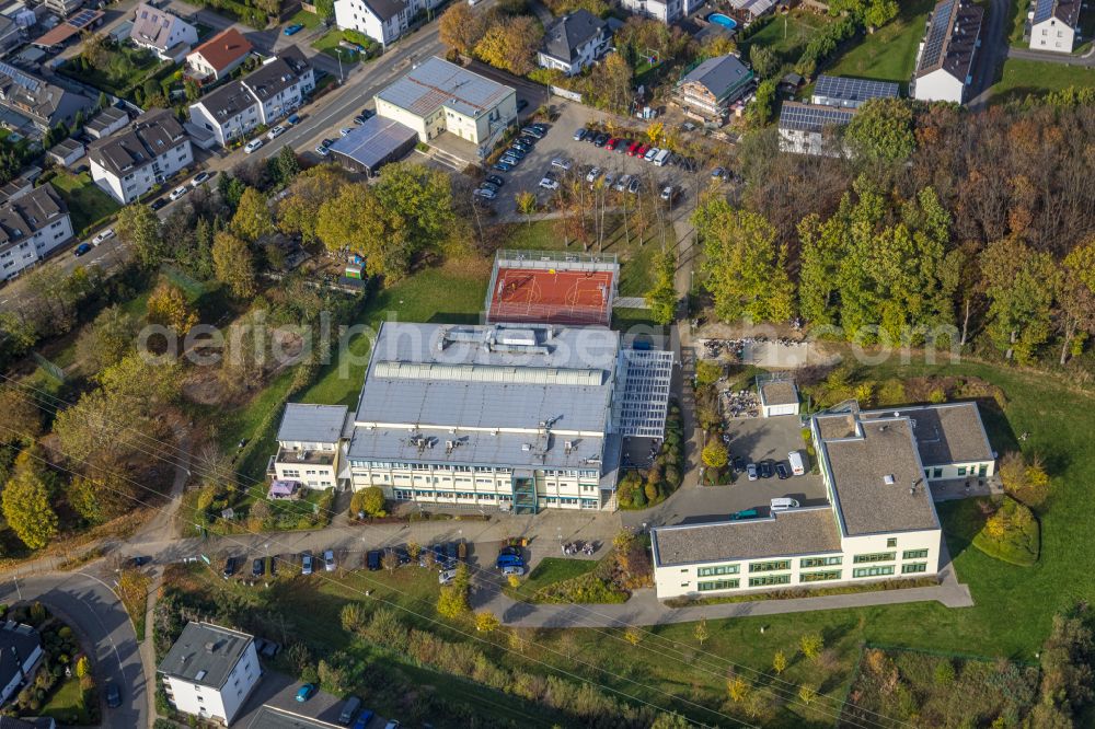 Wetter (Ruhr) from above - School building of the Georg-Mueller-Gesamtschule at the Genossenschaftsweg in Wetter (Ruhr) in the state North Rhine-Westphalia