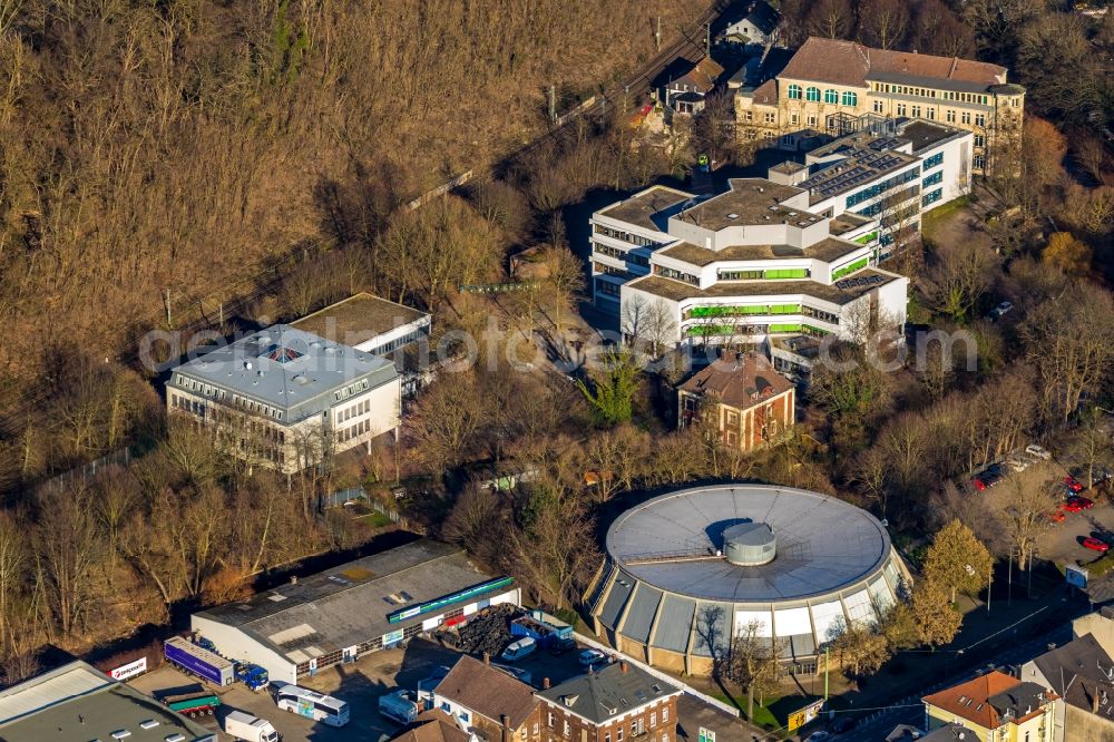 Hagen from above - School building of the Gesontschule Haspe on Kirmesplatz in Hagen in the state North Rhine-Westphalia, Germany