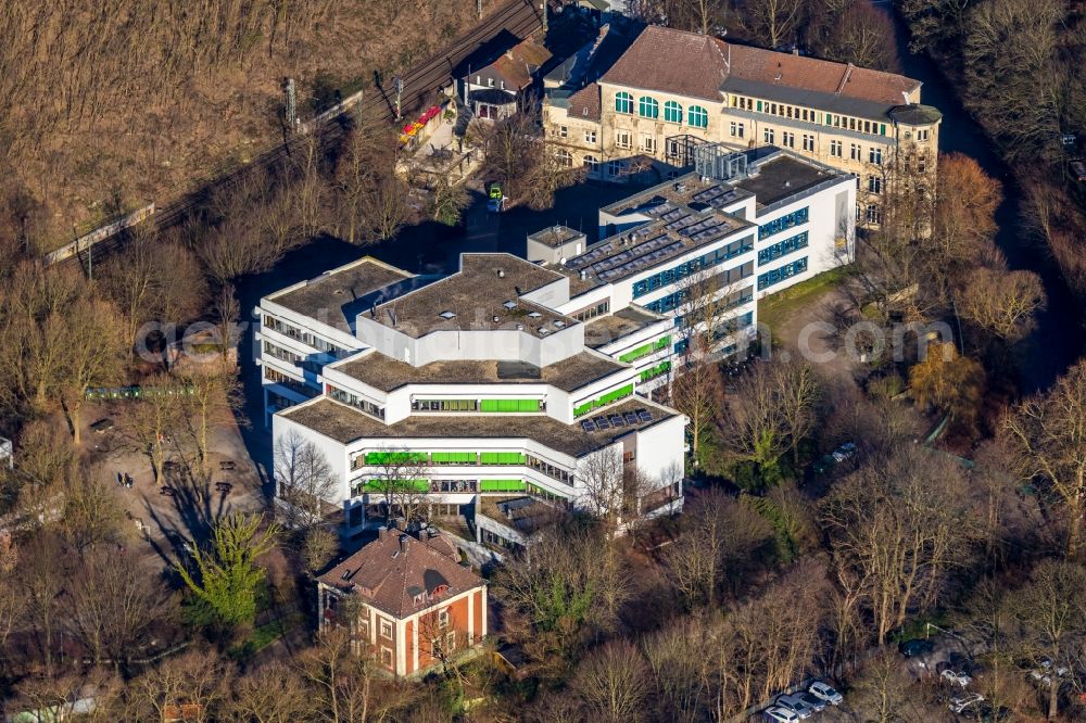 Hagen from the bird's eye view: School building of the Gesontschule Haspe on Kirmesplatz in Hagen in the state North Rhine-Westphalia, Germany