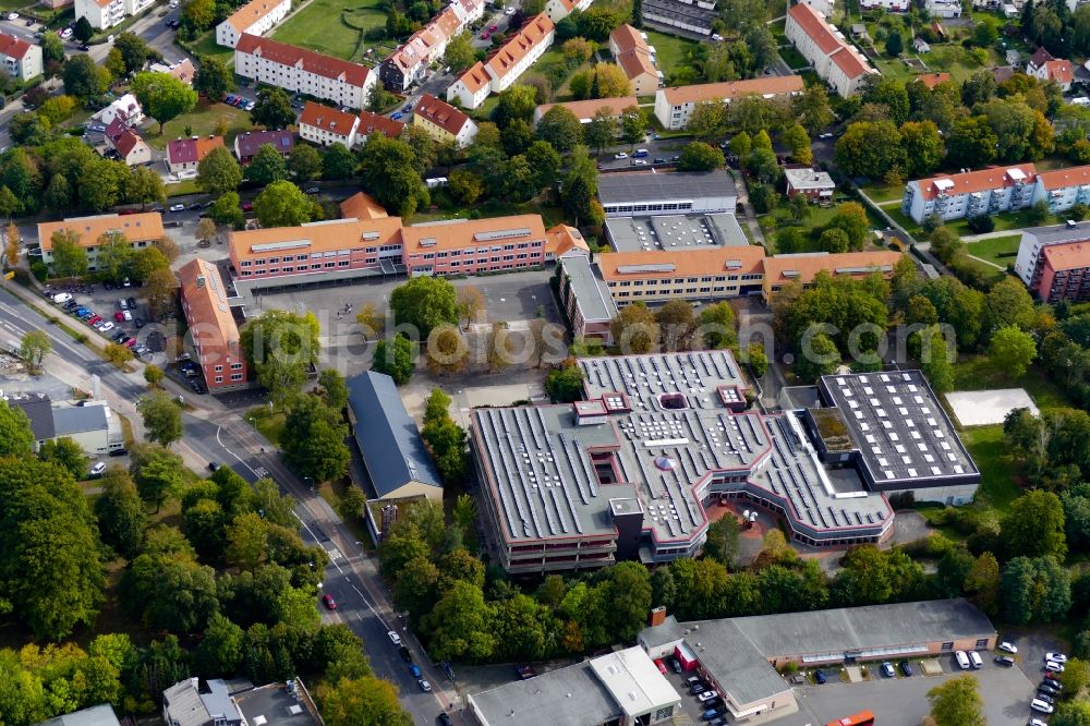 Aerial image Göttingen - School building of the Geschwister-Scholl-Gesamtschule in Goettingen in the state Lower Saxony, Germany