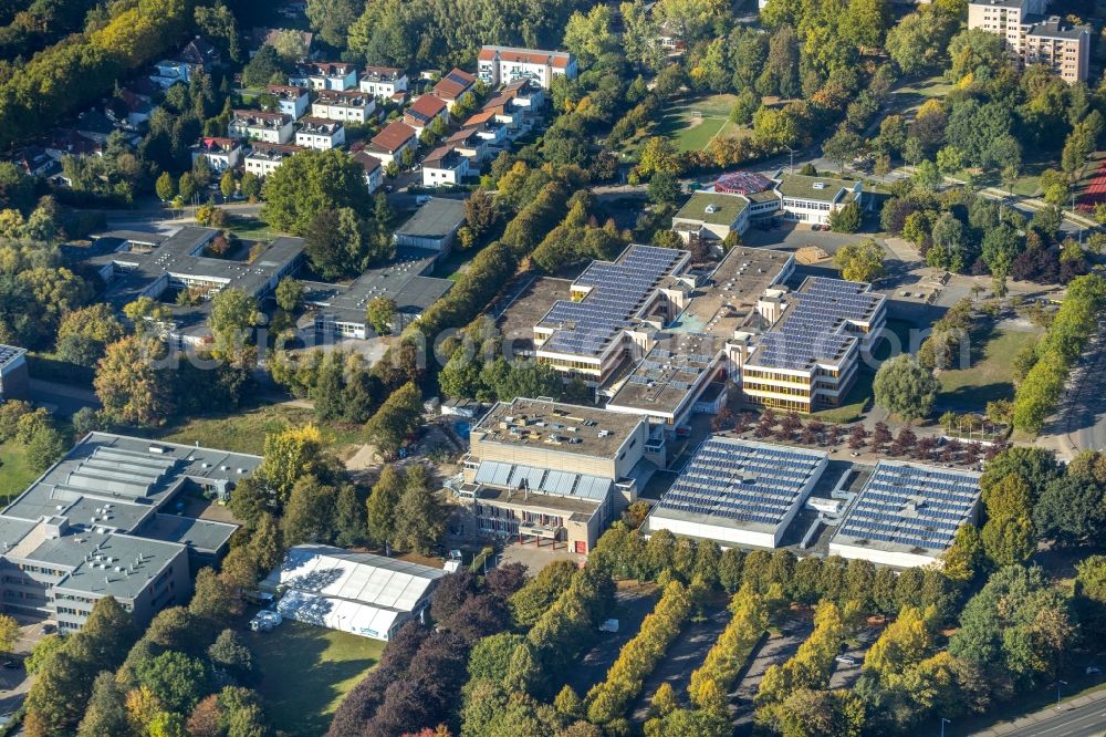 Aerial image Unna - School building of the Geschwister-Scholl-Gymnasium in Unna in the state , Germany