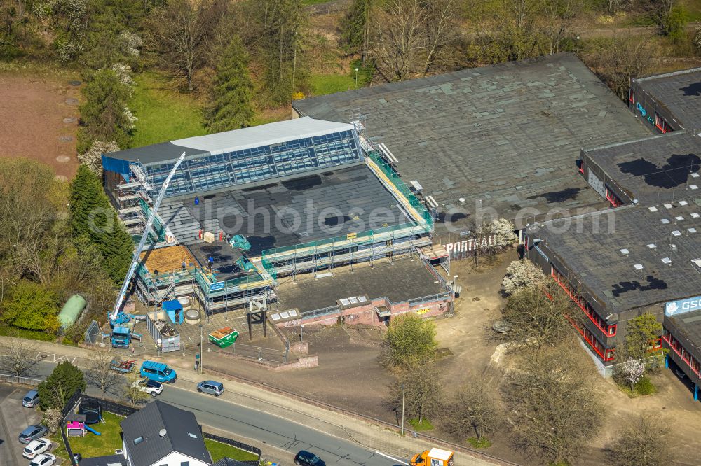 Aerial photograph Wetter (Ruhr) - School building of the Geschwister-Scholl-Gymnasium on Hoffmann-von-Fallersleben-Strasse in Wetter (Ruhr) in the state North Rhine-Westphalia, Germany