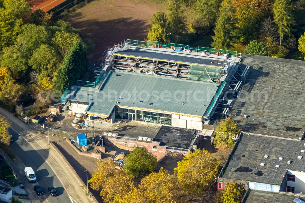 Wetter (Ruhr) from the bird's eye view: School building of the Geschwister-Scholl-Gymnasium on Hoffmann-von-Fallersleben-Strasse in Wetter (Ruhr) in the state North Rhine-Westphalia, Germany