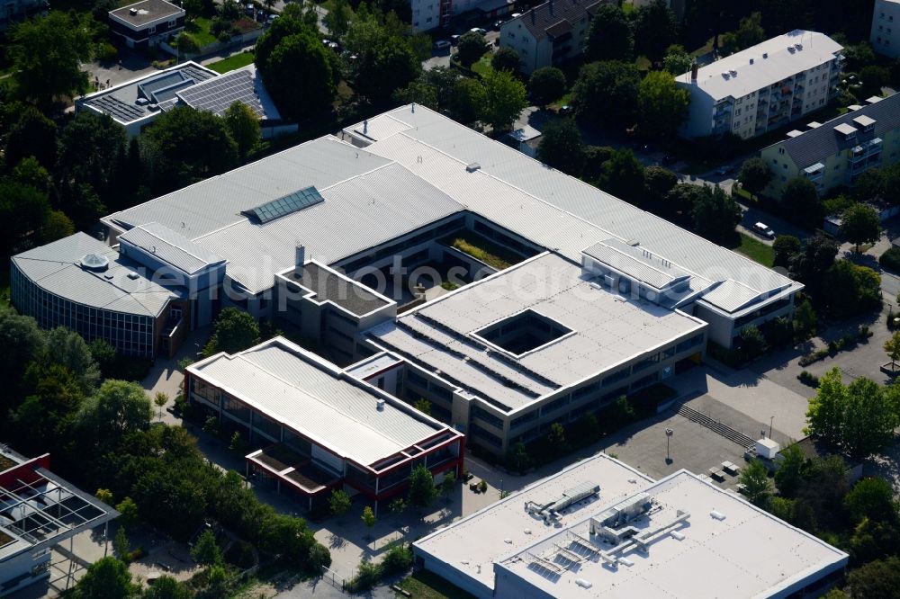 Bensheim from above - School building of the Geschwister-Scholl-Schule on Eifelstrasse in Bensheim in the state Hesse