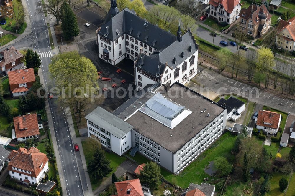 Einbeck from above - School building of the Goetheschule on Schuetzenstrasse in Einbeck in the state Lower Saxony