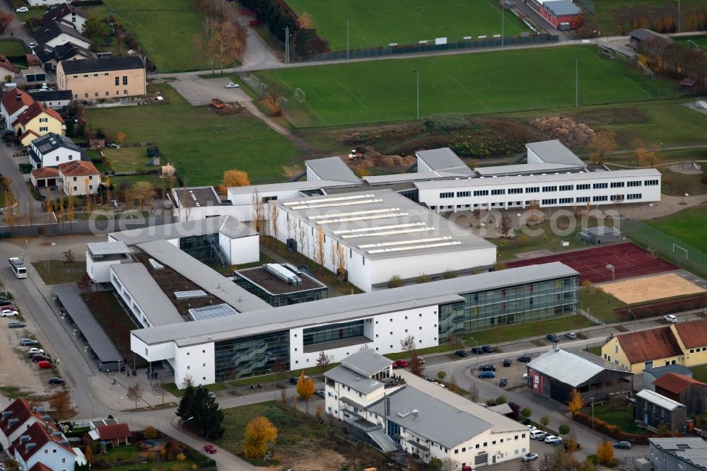 Beilngries from the bird's eye view: School building of the Grundschule Beilngries on Sandstrasse in Beilngries in the state Bavaria, Germany