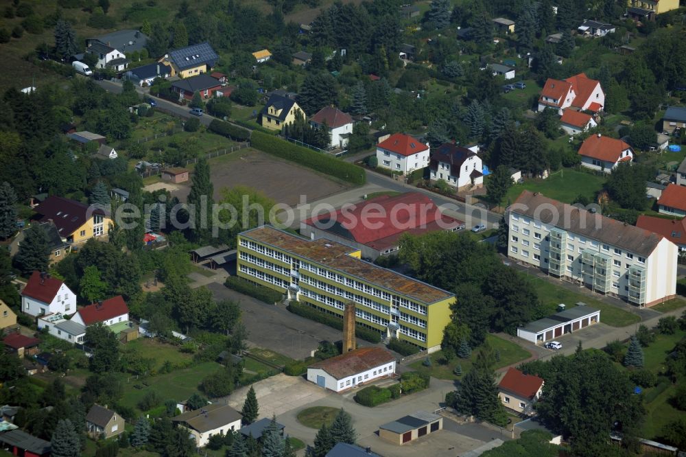 Aerial photograph Belgershain - School building of the Grundschule Belgershain in Belgershain in the state Saxony