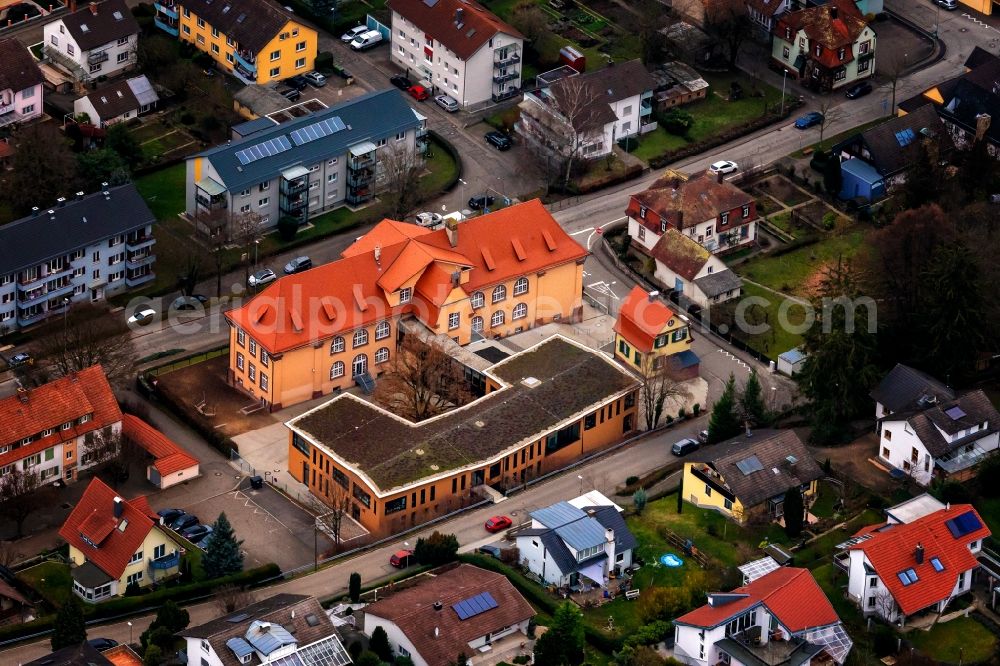 Ettenheim from the bird's eye view: School building of the Grundschule in Ettenheim in the state Baden-Wurttemberg, Germany