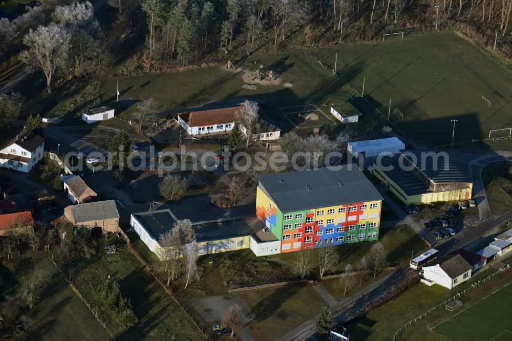 Aerial image Glienick - School building in Glienick in the state Brandenburg