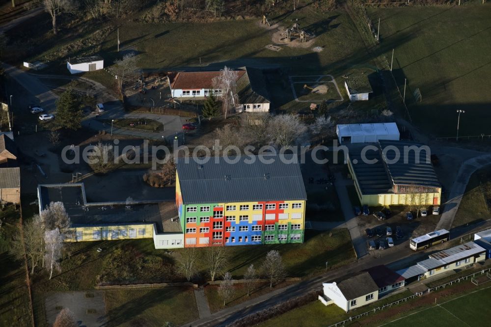 Glienick from the bird's eye view: School building in Glienick in the state Brandenburg