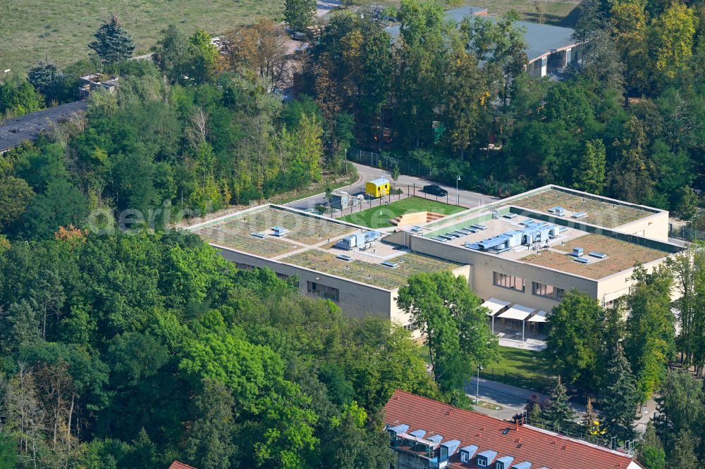 Aerial image Werneuchen - School building Grundschule Im Rosenpark on Goldregenstrasse in Werneuchen in the federal state of Brandenburg, Germany