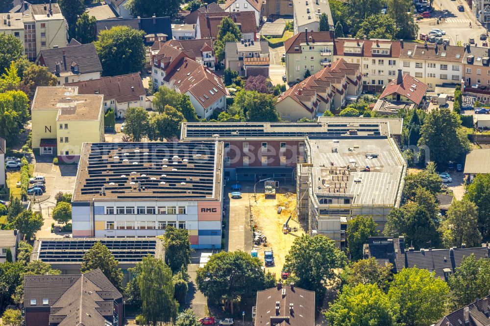 Aerial photograph Witten - School building of the Albert-Martmoeller-Gymnasium on Oberdorf in Witten at Ruhrgebiet in the state North Rhine-Westphalia, Germany