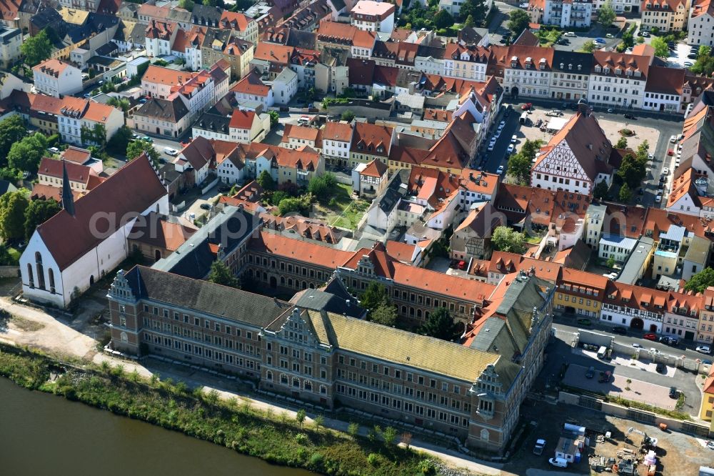 Grimma from the bird's eye view: School building of the Gymnasium St. Augustin on Klosterstrasse in Grimma in the state Saxony