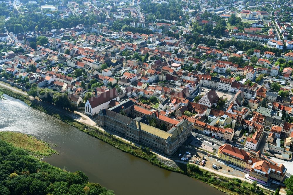 Aerial photograph Grimma - School building of the Gymnasium St. Augustin on Klosterstrasse in Grimma in the state Saxony