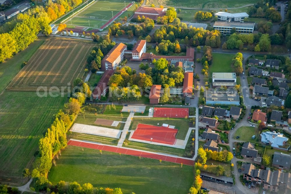 Aerial image Werne - School building of Gymnasium St. Christophorus in the district Ruhr Metropolitan Area in Werne in the state North Rhine-Westphalia