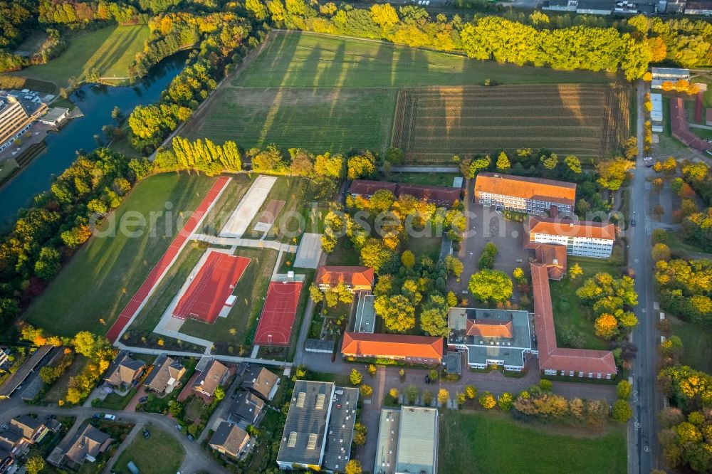 Aerial photograph Werne - School building of Gymnasium St. Christophorus in the district Ruhr Metropolitan Area in Werne in the state North Rhine-Westphalia