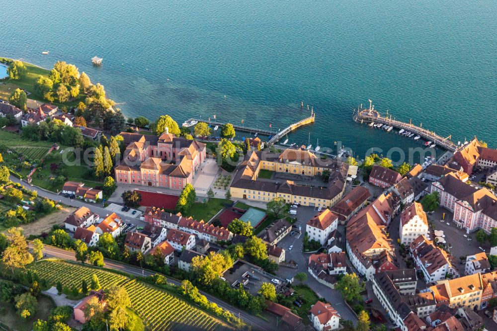 Aerial image Meersburg - School building of the Droste-Huelshoff-Gymnasium and Staatsweingut Meersburg on street Seminarstrasse in Meersburg in the state Baden-Wuerttemberg, Germany