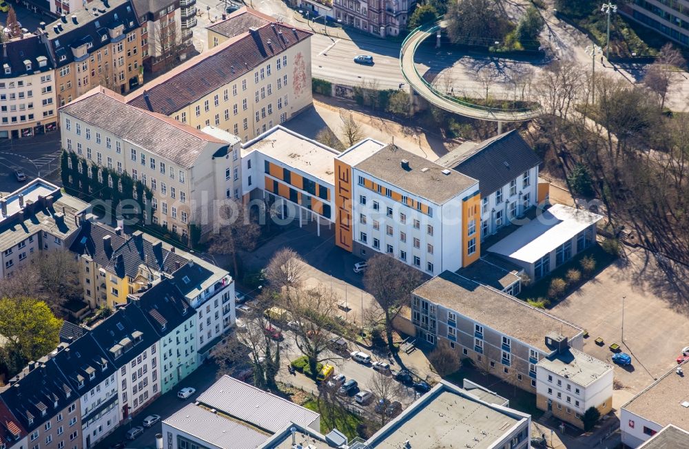 Hagen from above - School building of the Fichte-Gymnasium Hagen in the district Dahl in Hagen in the state North Rhine-Westphalia