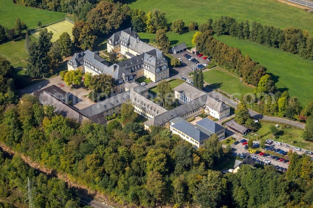 Aerial image Hilchenbach - School building of the Gymnasium Stift Keppel in Hilchenbach in the state North Rhine-Westphalia, Germany