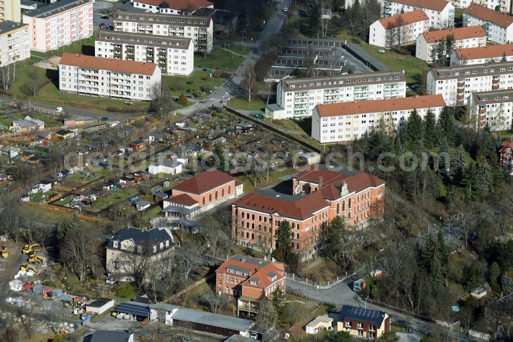 Oelsnitz/Vogtl. from the bird's eye view: School building of the Julius Mosen grammar school in Oelsnitz/Vogtl. in the state Saxony