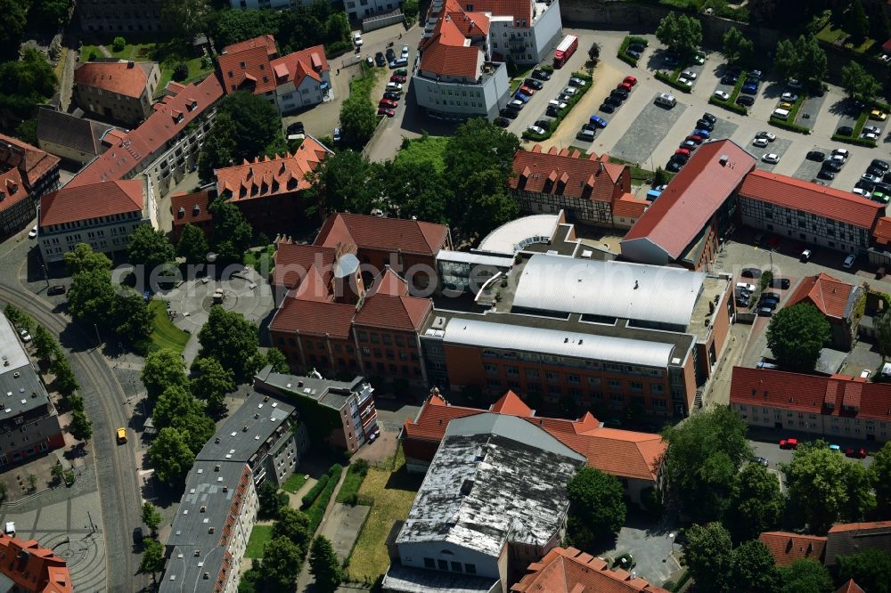 Halberstadt from the bird's eye view: School building of the Gymnasium Martineum Johannesbrunnen in Halberstadt in the state Saxony-Anhalt