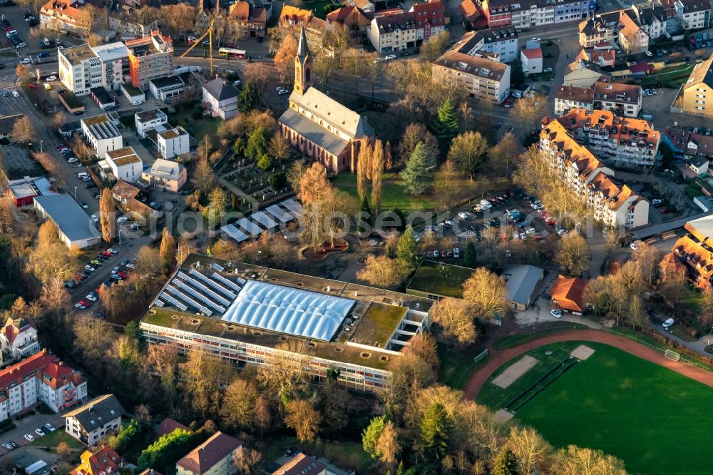 Aerial photograph Lahr/Schwarzwald - School building of the Max Blank Gymnasium in Lahr/Schwarzwald in the state Baden-Wurttemberg, Germany