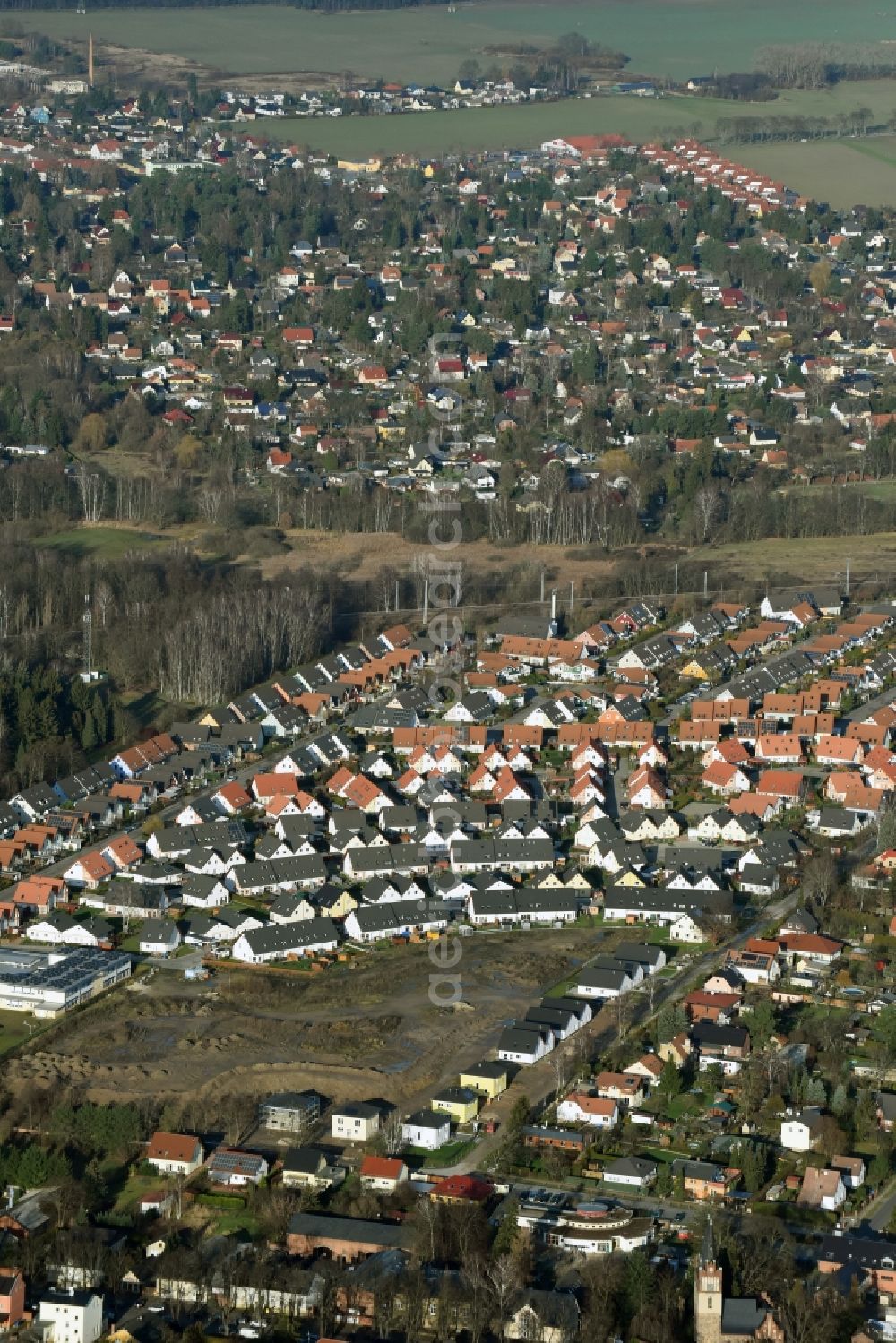 Aerial photograph Panketal - School building of the Gymnasium Panketal on residential Spreestrasse in Panketal in the state Brandenburg