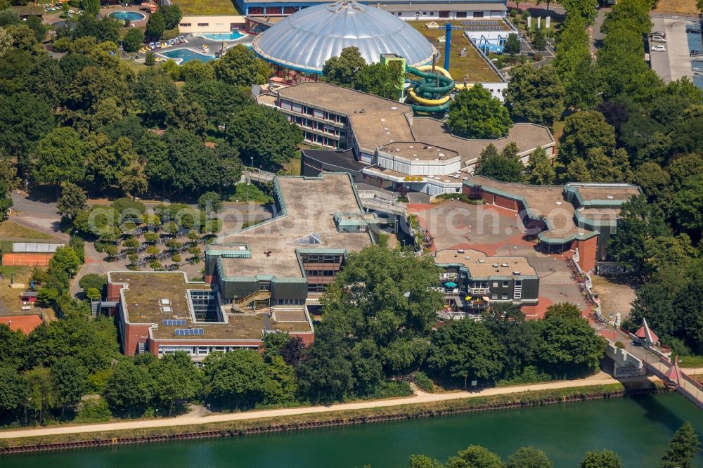 Dorsten from above - School building of the Gymnasium Petrinum in Dorsten in the state North Rhine-Westphalia, Germany