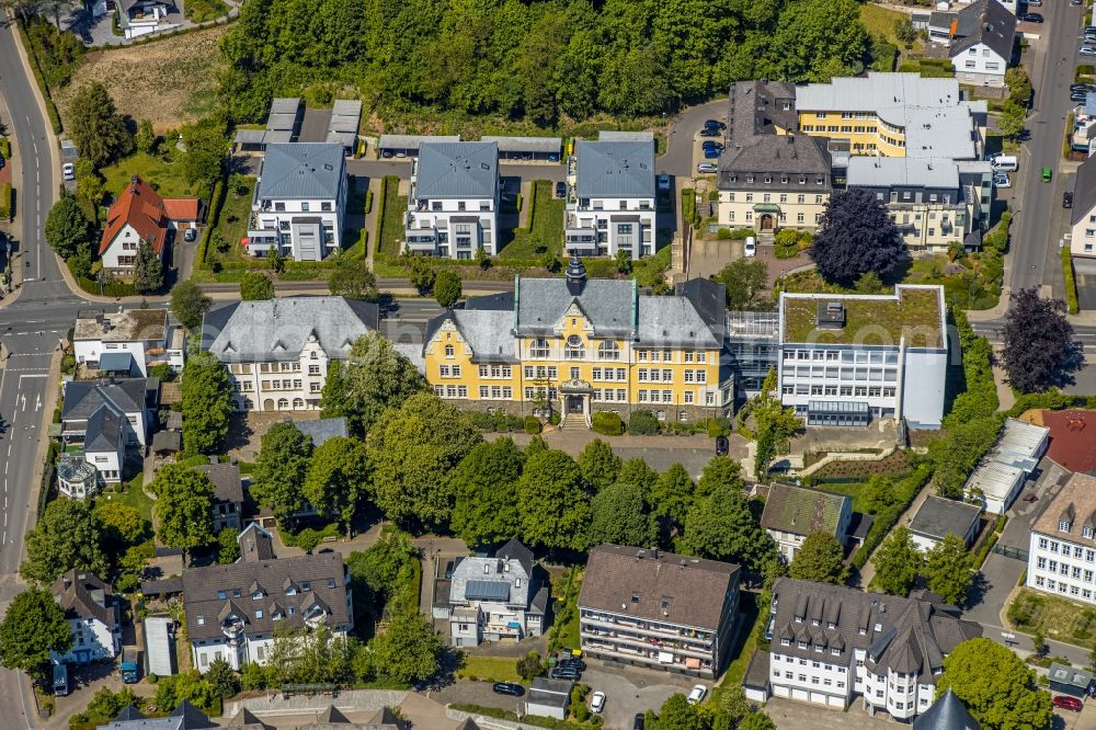 Aerial photograph Attendorn - School building of the Rivius Gymnasium Attendorn on Westwall in Attendorn in the state North Rhine-Westphalia, Germany