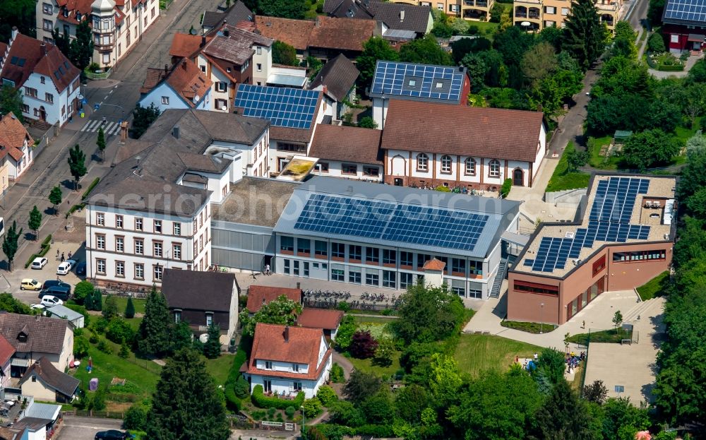 Aerial image Ettenheim - School building of the of Stadt Ettenheim in Ettenheim in the state Baden-Wuerttemberg, Germany