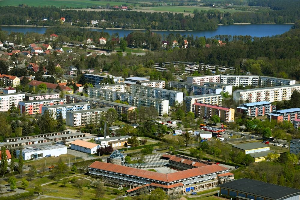 Templin from the bird's eye view: School building of the Templin on Feldstrasse in Templin in the state Brandenburg, Germany