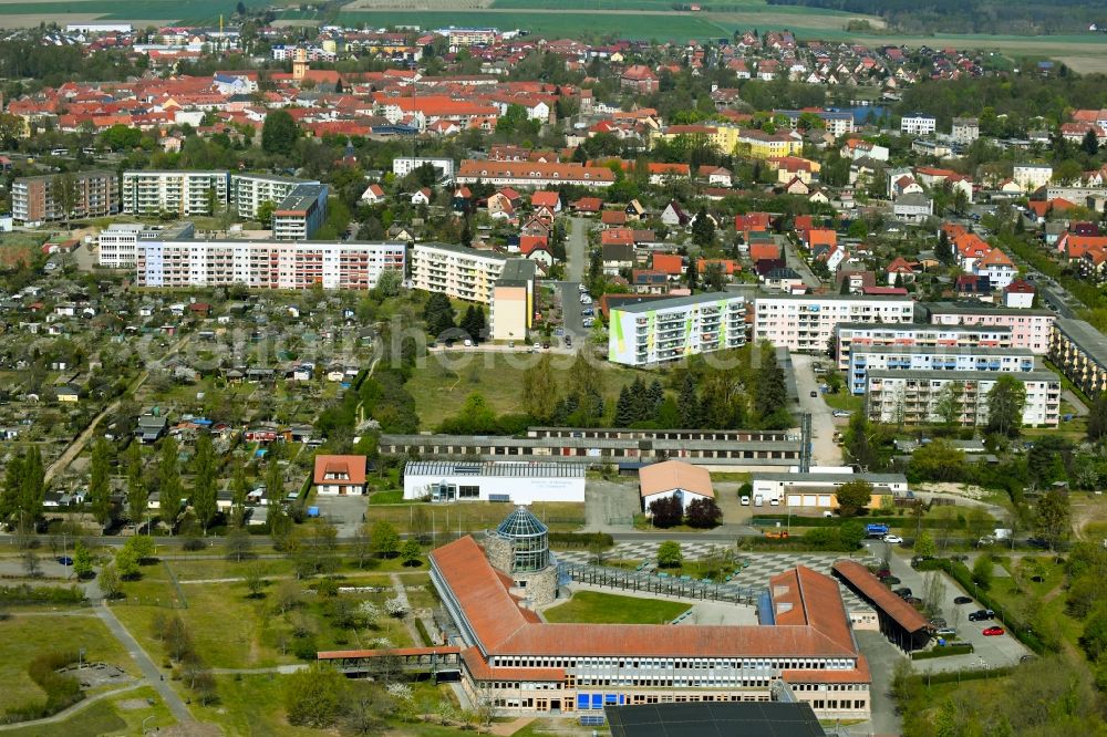 Aerial photograph Templin - School building of the Templin on Feldstrasse in Templin in the state Brandenburg, Germany