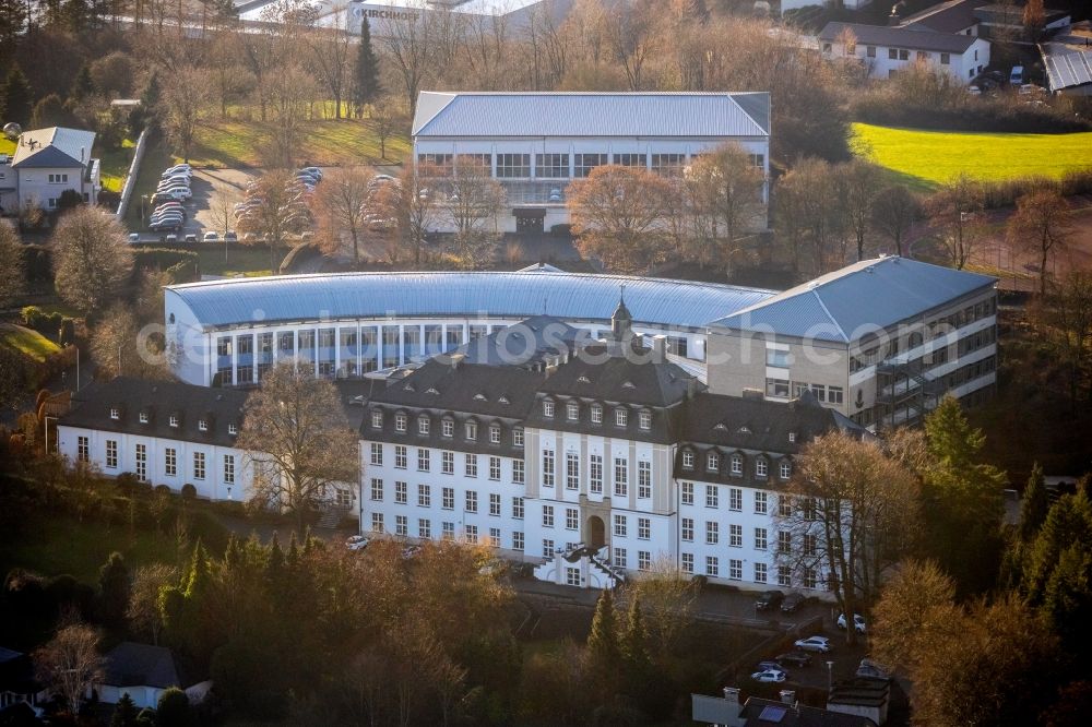 Attendorn from the bird's eye view: School building of the St.-Ursula-Gymnasium on Sankt-Ursula-Strasse in Attendorn in the state North Rhine-Westphalia, Germany