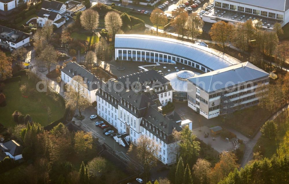 Aerial image Attendorn - School building of the St.-Ursula-Gymnasium on Sankt-Ursula-Strasse in Attendorn in the state North Rhine-Westphalia, Germany