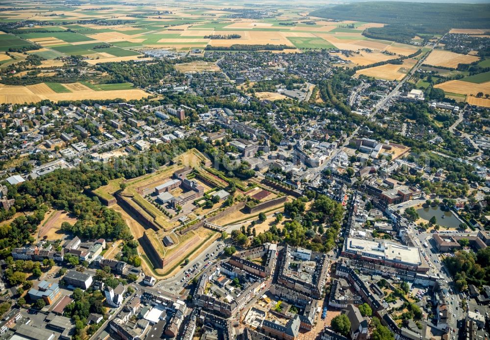 Jülich from above - School building of the Gymnasium Zitadelle Juelich in Juelich in the state North Rhine-Westphalia, Germany