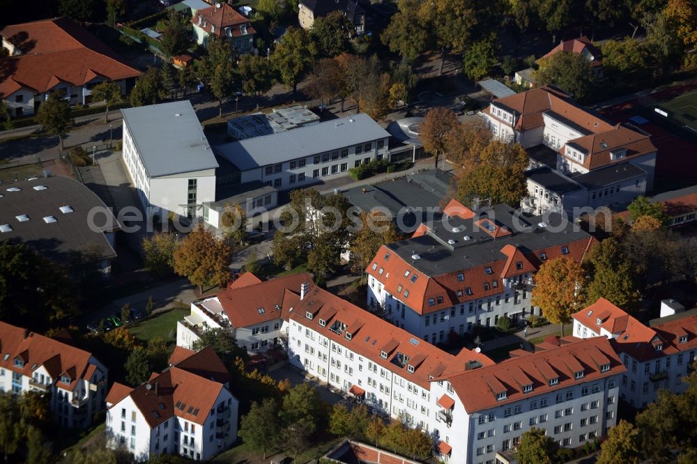 Neuenhagen from the bird's eye view: School building of the Hans-Fallada-Schule an der Langenbeckstrasse in Neuenhagen in the state Brandenburg