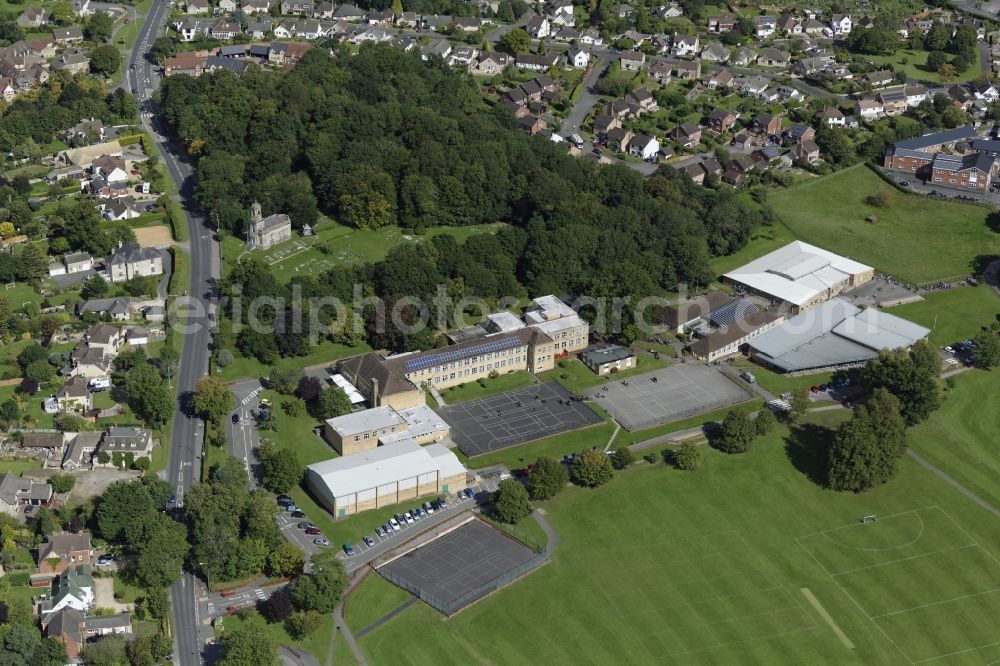 Aerial photograph Chippenham - School building of the Hardenhuish School on Hardenhuish Ln in Chippenham in England, United Kingdom