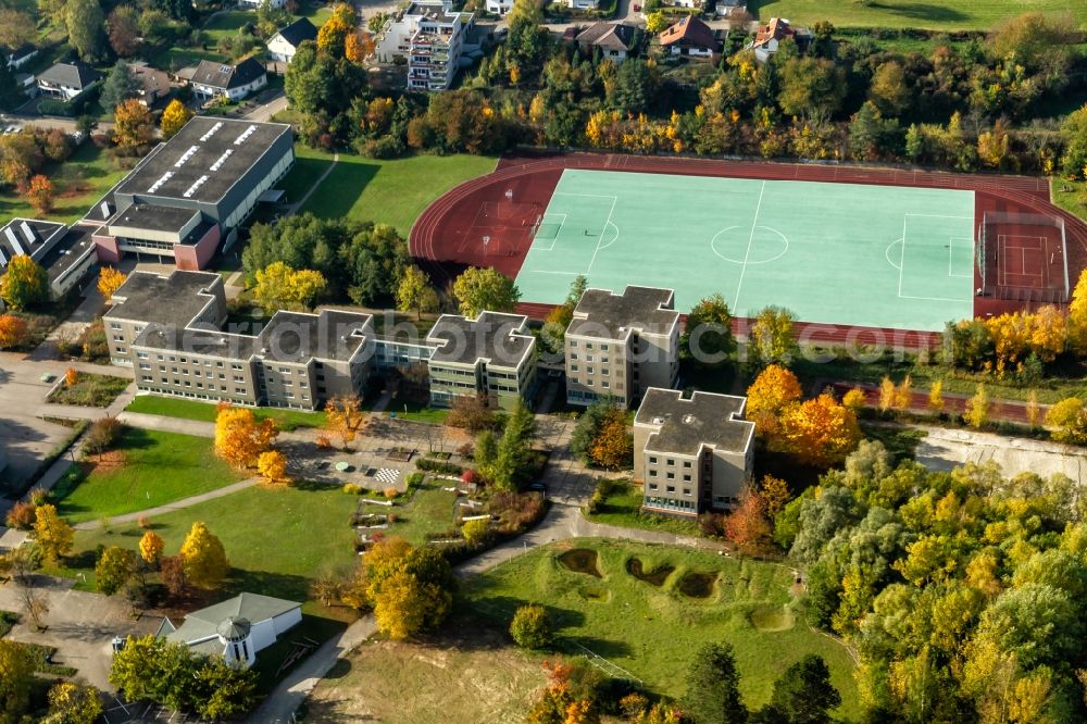 Aerial image Ettenheim - School building of the Heimschule Sankt Landolin in Ettenheim in the state Baden-Wurttemberg, Germany