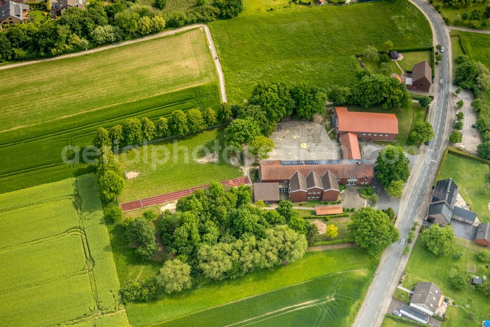 Aerial photograph Hamm - School building of the Hellwegschule on Fischerstrasse in Hamm in the state North Rhine-Westphalia, Germany