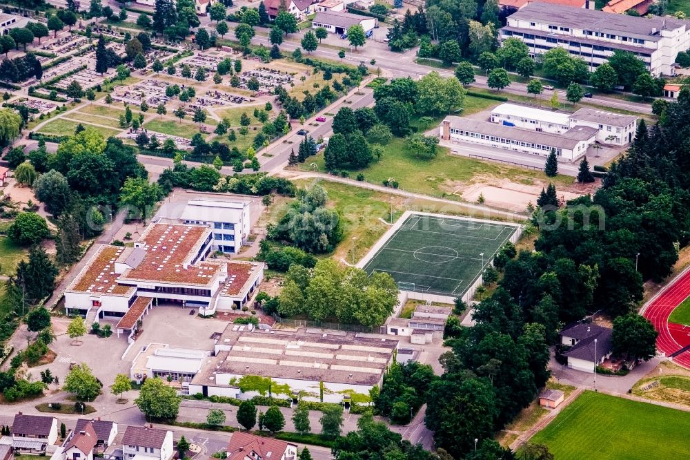 Rülzheim from the bird's eye view: School building of the IGS Ruelzheim in Ruelzheim in the state Rhineland-Palatinate, Germany