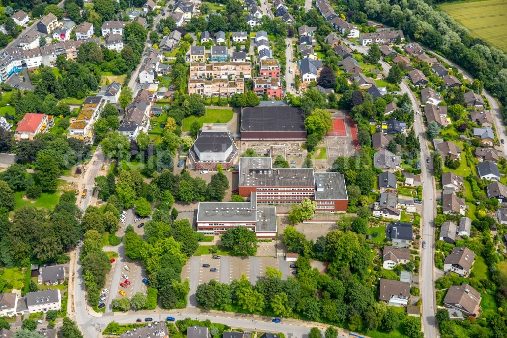 Heiligenhaus from above - School building of Immanuel Kant High School in Heiligenhaus in North Rhine-Westphalia