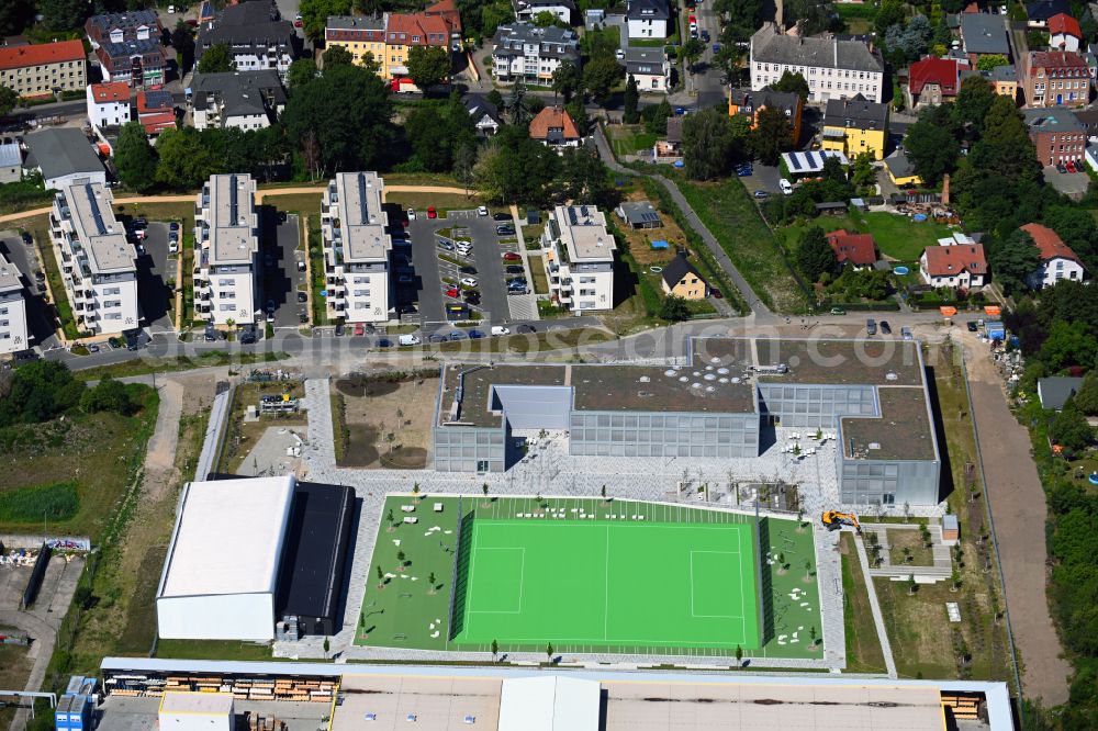 Berlin from above - New construction site of the school building Integrierte Sekundarschule Mahlsdorf on the street An der Schule in the district Mahlsdorf in Berlin, Germany