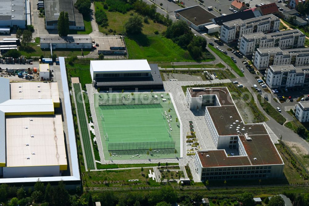 Aerial photograph Berlin - New construction site of the school building Integrierte Sekundarschule Mahlsdorf on the street An der Schule in the district Mahlsdorf in Berlin, Germany