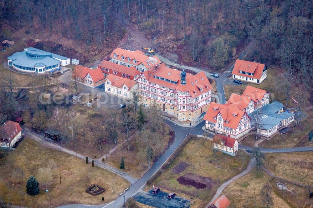 Westhausen from above - School building of the internate Hermann-Lietz-School in Westhausen in the state Thuringia, Germany