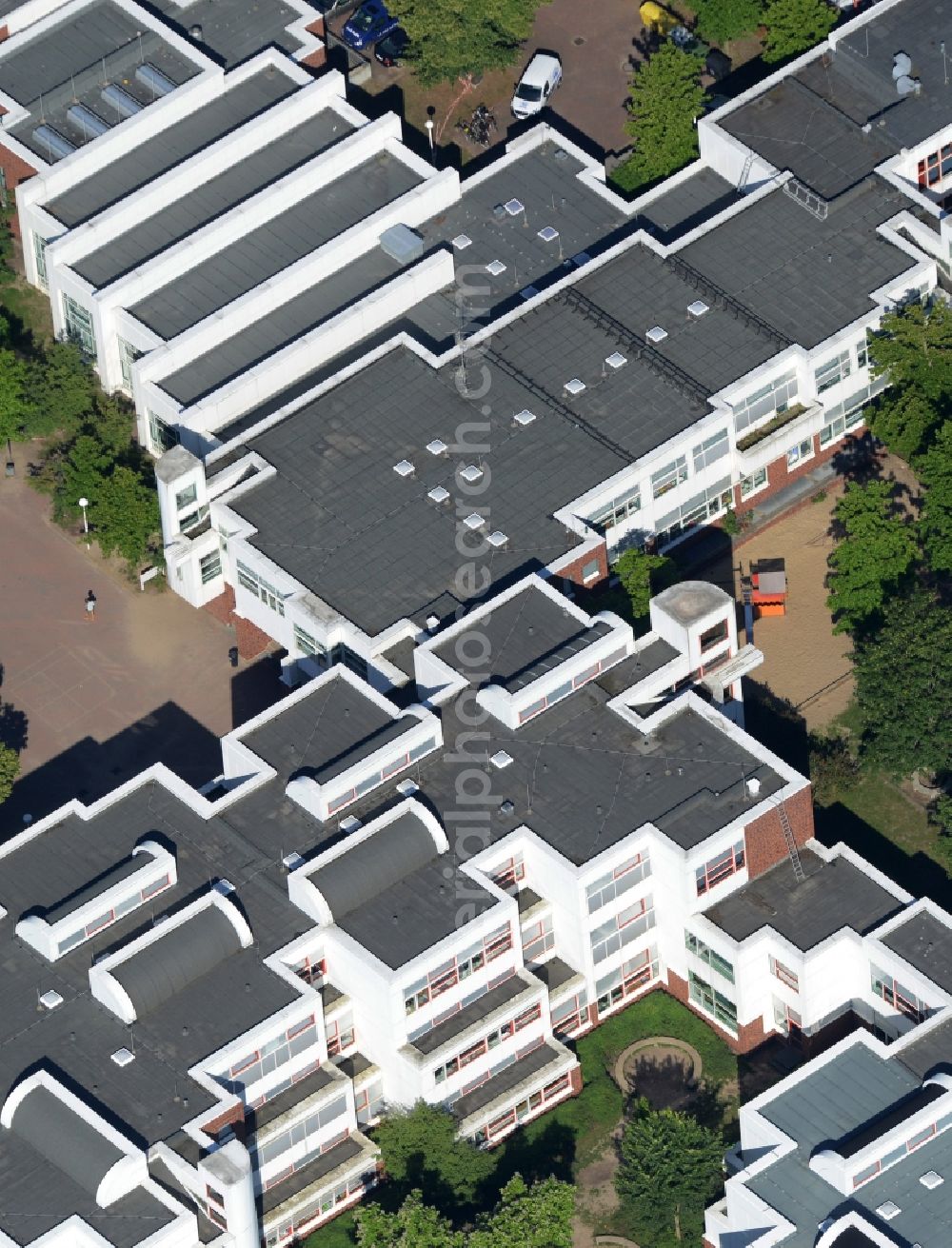 Aerial image Berlin - School building of the John F. Kennedy School in Berlin in Germany