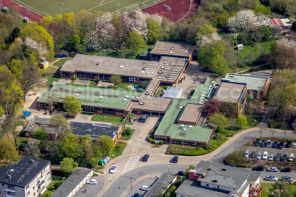 Holzwickede from above - School building of the Karl-Brauckmann-Schule in Holzwickede in the state North Rhine-Westphalia, Germany