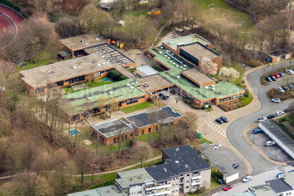 Holzwickede from above - School building of the Karl-Brauckmann-Schule in Holzwickede in the state North Rhine-Westphalia, Germany