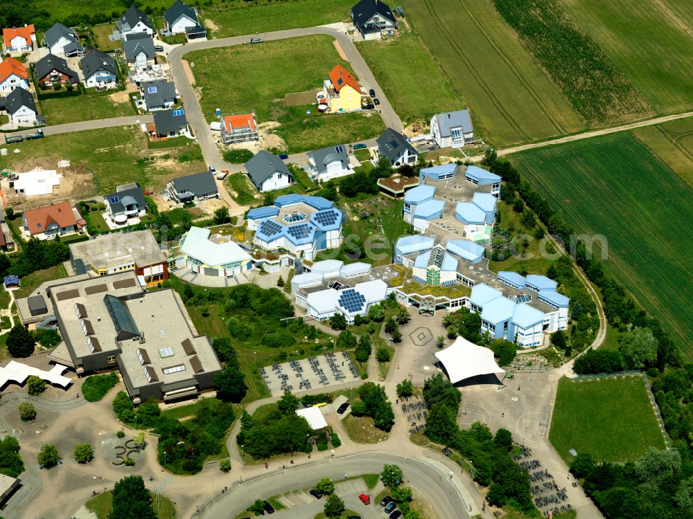 Aerial image Dußlingen - School building of the of Karl-von-Frisch-Gymnasium in Dusslingen in the state Baden-Wuerttemberg, Germany