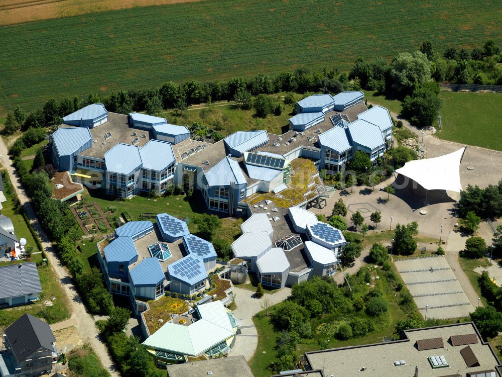 Aerial image Dußlingen - School building of the of Karl-von-Frisch-Gymnasium in Dusslingen in the state Baden-Wuerttemberg, Germany